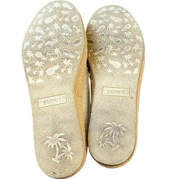 Espirit Neema Espadrille Slip On Mules Sz 6.5 Beige Canvas Linen-Look #36S - Picture 8 of 9